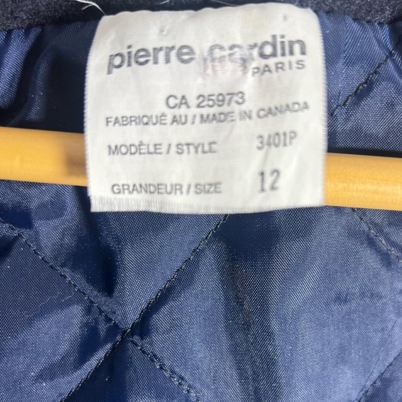 Pierre Cardin Dark Blue Pea Coat with Bow Details - Picture 7 of 8